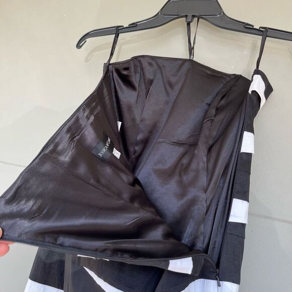 Y2K Jessica McClintock Strapless Zebra Stripe Bodycon Cocktail Dress, SZ M - Picture 6 of 13